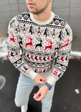 Новорічний теплий светр олені3 фото