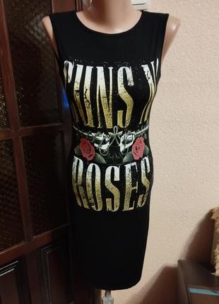 Плаття туніка чорна з принтом жіноча,розмір 8(36) на 42розмір від boohoo