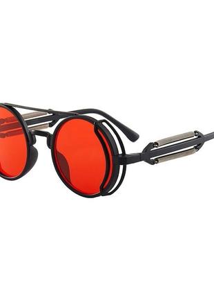 Сонцезахисні круглі іміджеві окуляри в стилі стімпанк, вінтаж1 фото