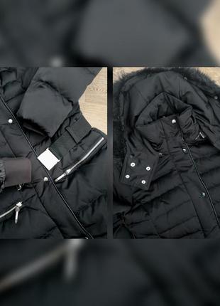 Чёрный пуховик  куртка с капюшоном mango оригинал!2 фото