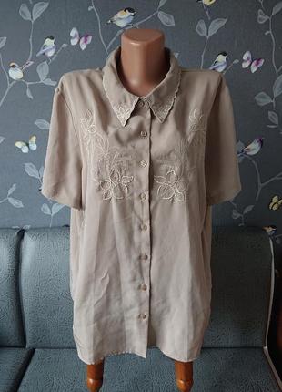 Женская блуза цвет капучино блузка блузочка большой размер батал 50 /52/54