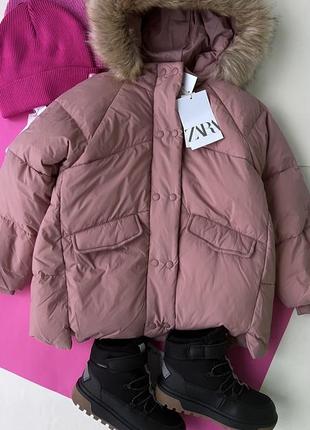 Куртка пуховик курточка для дівчинки зара zara 104 1102 фото