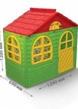 Дитячий ігровий будиночок долони зелений 02550/13 будинок з шторками малий зелений