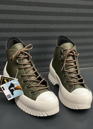 Кеди converce chuck taylor gore-tex winter khaki зима ботинки черевики
