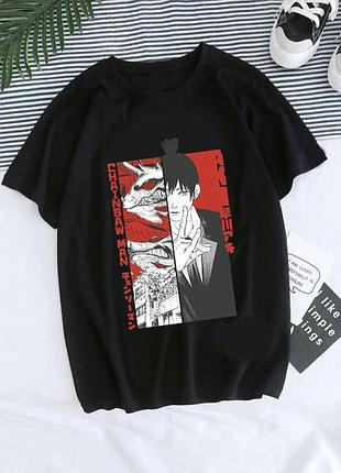Футболка аниме «человек-бензопила. chainsaw man»