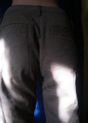 Осінні штани штани з леєю в дрібну гусячу лапку4 фото