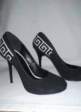 🔥 😍 чорні туфлі з блискітками ☺️3 фото