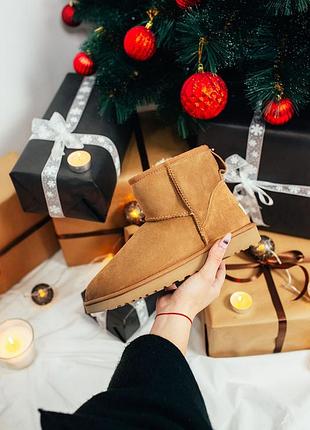Угги, зимові чоботи❄ugg w classic mini chestnut