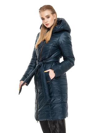 Жіноче зимове пальто, колір чорний, р.46 — 54