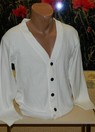 Кофта белая мужская на пуговицах размер 46-48 новая cokhan.1 фото
