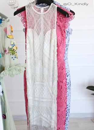 Сукня міді з бахромою і перлової обробкою asos design3 фото