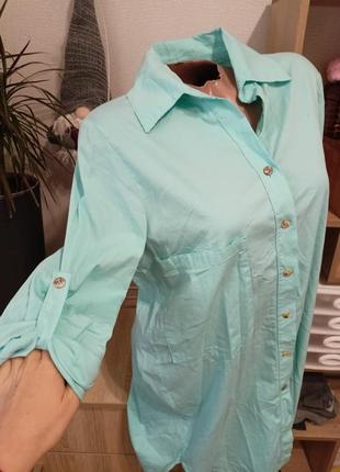 Довга котонова сорочка,стильна блуза сорочка італія2 фото