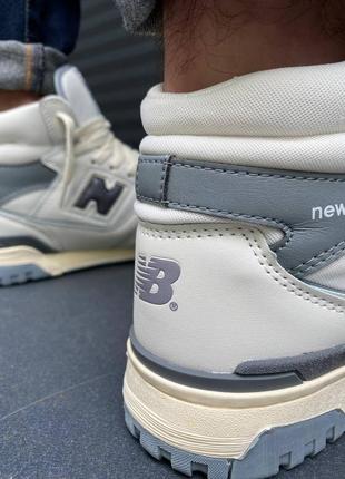 Кросівки високі нью баланс 650 демісезонні new balance 650 white grey, кроссовки нью баланс демисезонные высокие4 фото