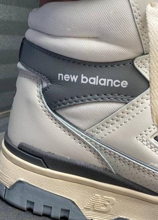 Кросівки високі нью баланс 650 демісезонні new balance 650 white grey, кроссовки нью баланс демисезонные высокие7 фото