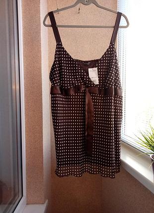 28 розмір красива літня блуза/маєчка в горох великого розміру