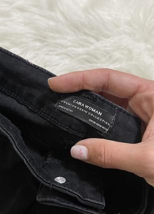 Стильные черные джинсы zara с лампасами3 фото