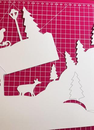 Зимове місто з паперу - набір для створення композиціі - витинанки, аксесуари9 фото