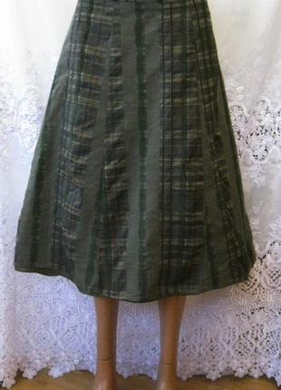 Стильная новая офисная юбка с вышивкой per una marks&spencer полиэстр хлопок м 46-48 a82n1 фото