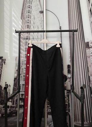 Брюки, штаны с лампасами на кнопках zara
