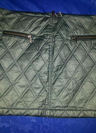 Тёплая стёганая юбка bershka хаки м