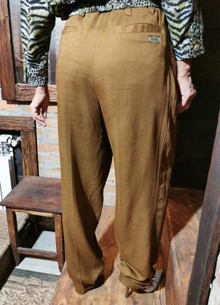 Винтажные брюки с защипами складки высокая посадка phonix из вискозы штаны4 фото