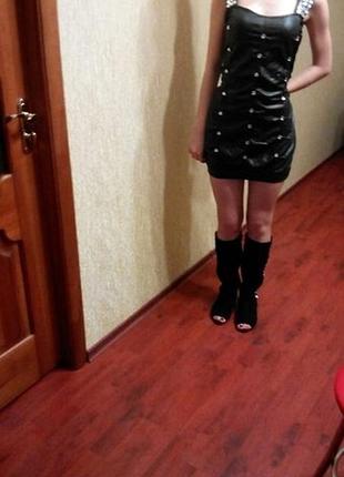 Платье эко-кожа