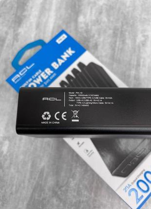 Повербанк powerbank acl pw17 20000 mah із led індикацією🖤3 фото