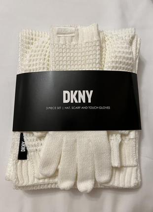 Dkny tеплий подарунковий набір шарф, шапка , рукавички