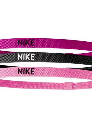 Пов'язки nike на голову 3 шт. чорна/пудрова/рожева