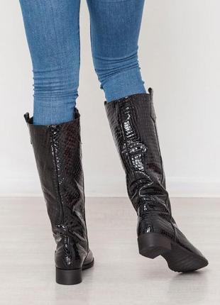 Замшеві шкіряні чоботи з натуральної замші шкіри чобітки на низькому каблучку демі зима осінні зимові9 фото
