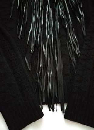 Стильный черный свитер ажурной вязки в составе шерстяная нить4 фото