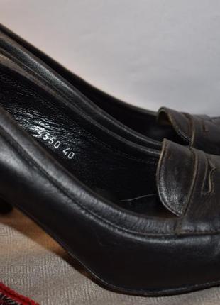 Кожаные туфли лоферы италия goffredo fantini made in italy р.40 26,4 см2 фото