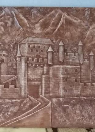 Об'ємна картина - барельєф "старий замок"2 фото