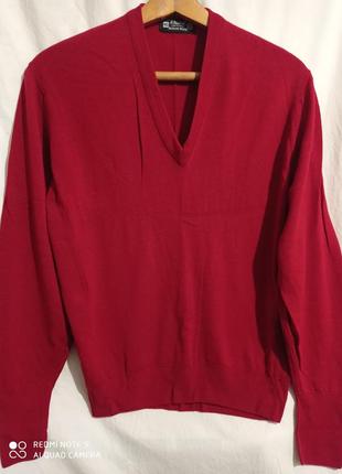 Р5. мериносовый винный пуловер джемпер меринос шерсть вовна вовняний меріносовий2 фото