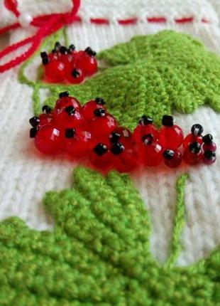 Теплые зимние вязанные дизайнерские варежки