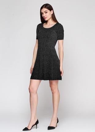 Великолепное комфортное платье orsay! в рубчик с люрексом! отменное качество!