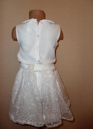 Нарядное белое платье на 6-8 лет, снежинка4 фото