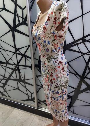 Женственное платье m&s в цветочный принт из неопрена 42-446 фото