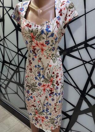 Женственное платье m&s в цветочный принт из неопрена 42-447 фото