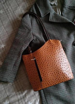 Шкіряний рюкзак-сумка