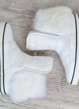 Дутики жіночі черевики на платформі з натуральної опушенням ecstasy білі5 фото