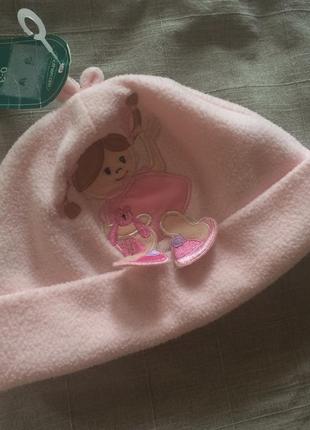 Мила рожева шапка з аплікацією на малятко mothercare2 фото