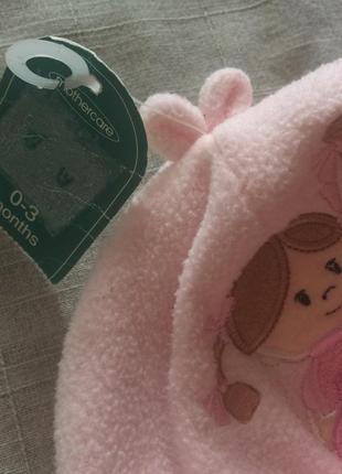 Мила рожева шапка з аплікацією на малятко mothercare6 фото