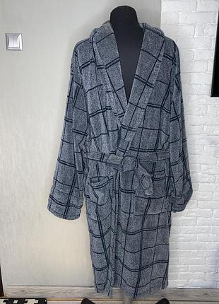 Чоловічий махровий халат у клітинку burton menswear, l/xl