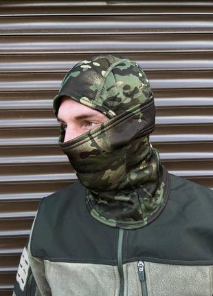 Зимова флісова балаклава tactical multicam зелена🔱