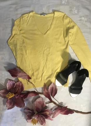 Тонкий базовый жёлтый свитерок4 фото
