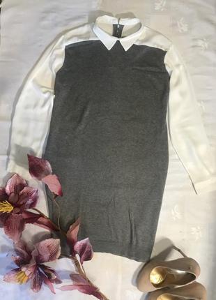 Тонке трикотажне плаття з імітацією сорочки