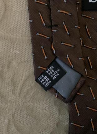 Шовкова коричнева краватка  віл німецького боенду bugatti3 фото