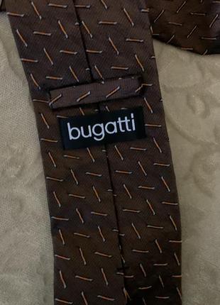 Шовкова коричнева краватка  віл німецького боенду bugatti8 фото