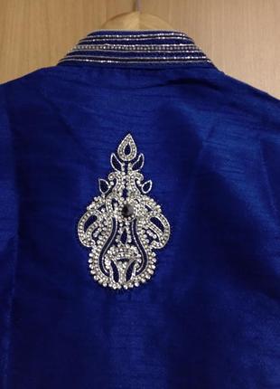 Качественный комплект, курта с карманами, жакет и штаны, индийский наряд. размер 10 лет6 фото